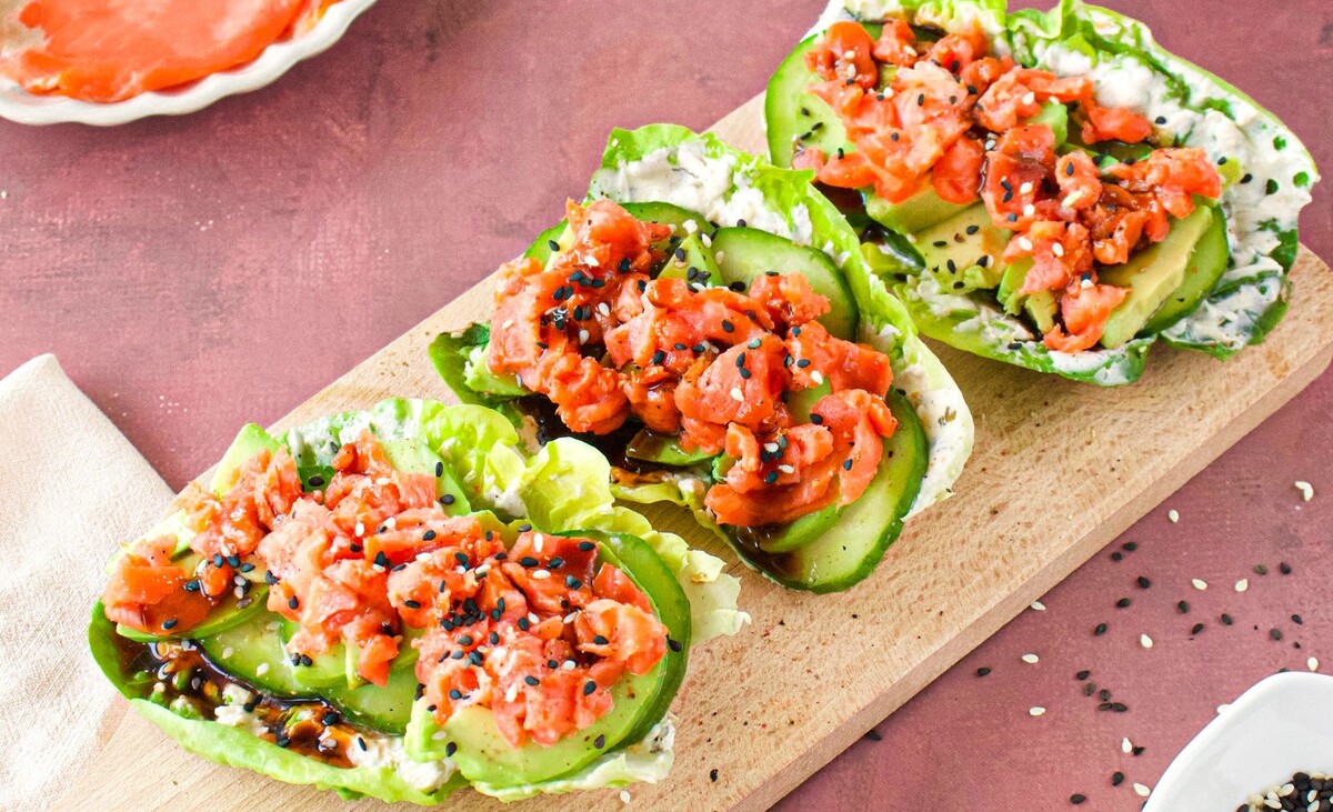 Быстрая и полезная закуска с красной рыбой