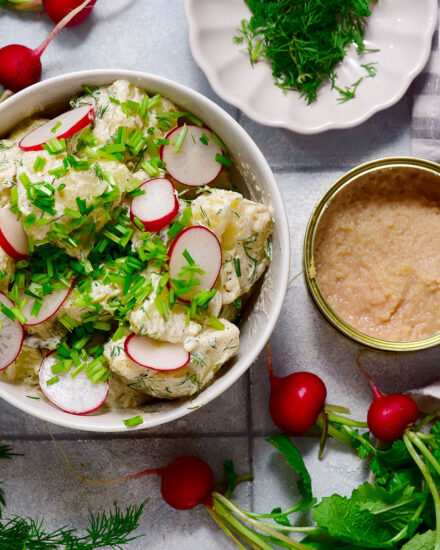 КАРТОФЕЛЬНЫЙ САЛАТ С ИКРОЙ МИНТАЯ